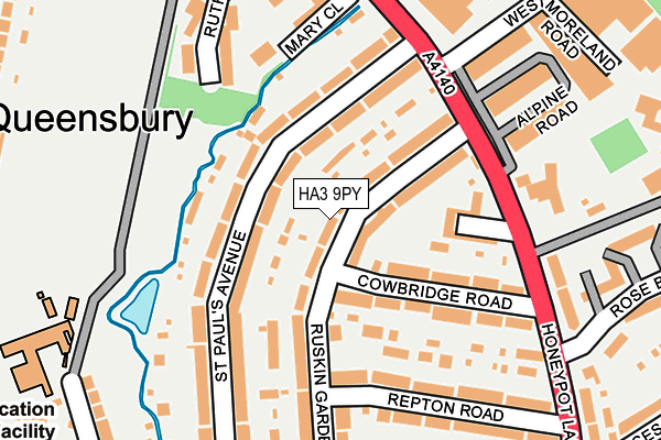HA3 9PY map - OS OpenMap – Local (Ordnance Survey)