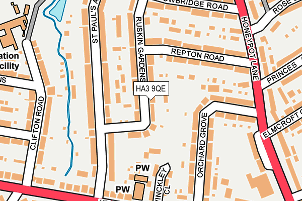 HA3 9QE map - OS OpenMap – Local (Ordnance Survey)