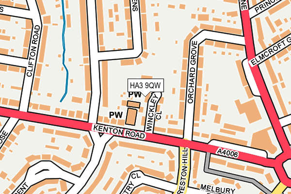 HA3 9QW map - OS OpenMap – Local (Ordnance Survey)