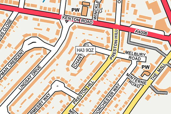 HA3 9QZ map - OS OpenMap – Local (Ordnance Survey)