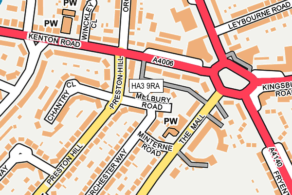 HA3 9RA map - OS OpenMap – Local (Ordnance Survey)