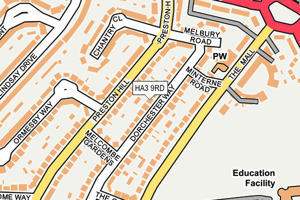 HA3 9RD map - OS OpenMap – Local (Ordnance Survey)