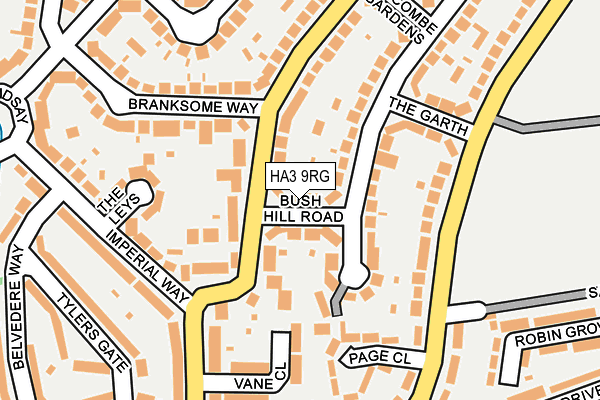 HA3 9RG map - OS OpenMap – Local (Ordnance Survey)