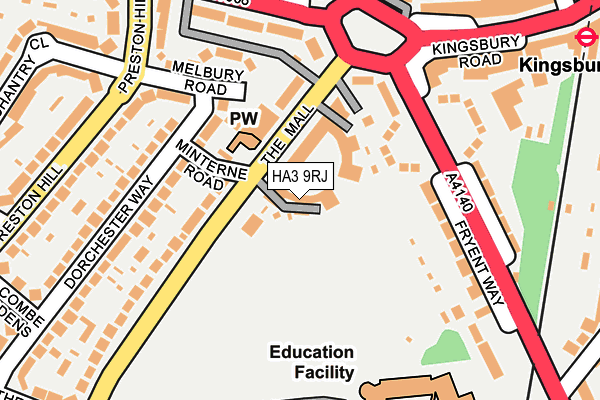 HA3 9RJ map - OS OpenMap – Local (Ordnance Survey)