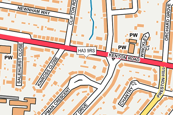 HA3 9RS map - OS OpenMap – Local (Ordnance Survey)