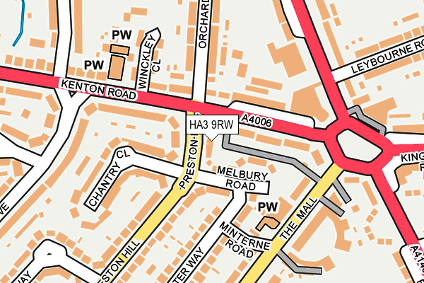 HA3 9RW map - OS OpenMap – Local (Ordnance Survey)