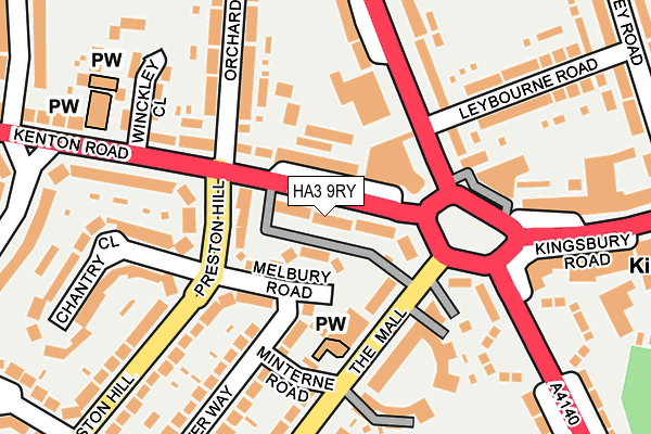HA3 9RY map - OS OpenMap – Local (Ordnance Survey)