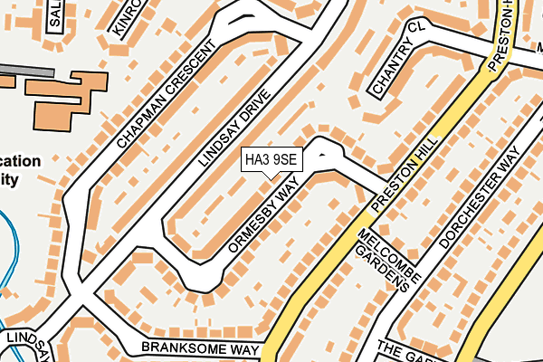 HA3 9SE map - OS OpenMap – Local (Ordnance Survey)