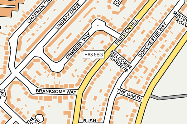HA3 9SG map - OS OpenMap – Local (Ordnance Survey)
