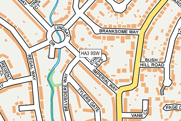 HA3 9SW map - OS OpenMap – Local (Ordnance Survey)