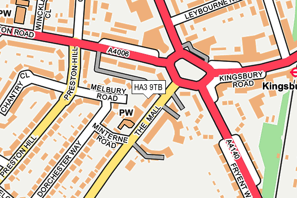 HA3 9TB map - OS OpenMap – Local (Ordnance Survey)
