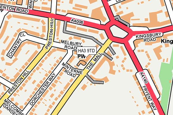 HA3 9TD map - OS OpenMap – Local (Ordnance Survey)