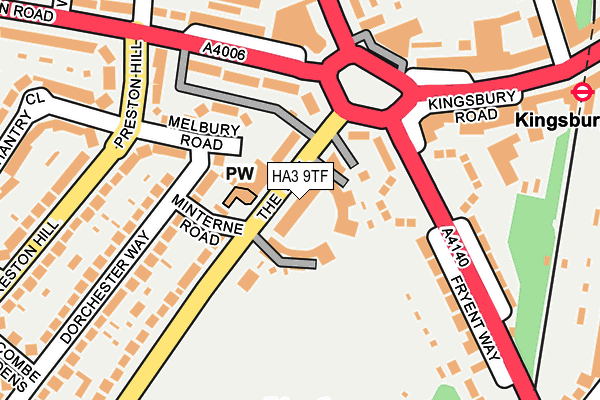 HA3 9TF map - OS OpenMap – Local (Ordnance Survey)