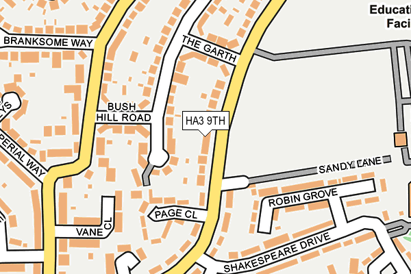 HA3 9TH map - OS OpenMap – Local (Ordnance Survey)