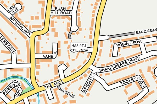 HA3 9TJ map - OS OpenMap – Local (Ordnance Survey)