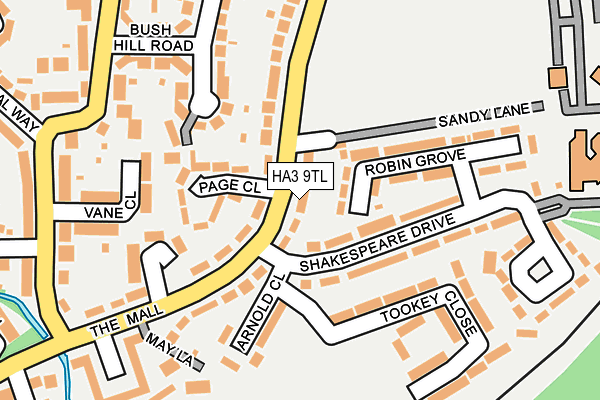 HA3 9TL map - OS OpenMap – Local (Ordnance Survey)
