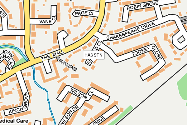 HA3 9TN map - OS OpenMap – Local (Ordnance Survey)