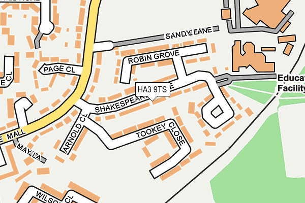 HA3 9TS map - OS OpenMap – Local (Ordnance Survey)