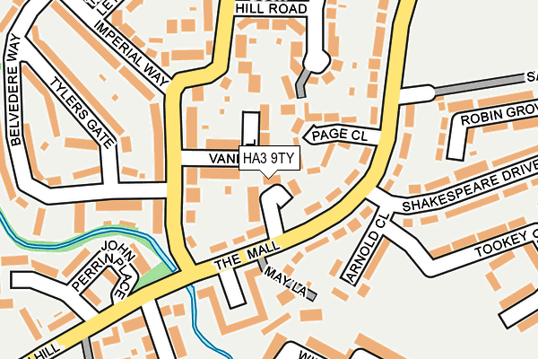 HA3 9TY map - OS OpenMap – Local (Ordnance Survey)