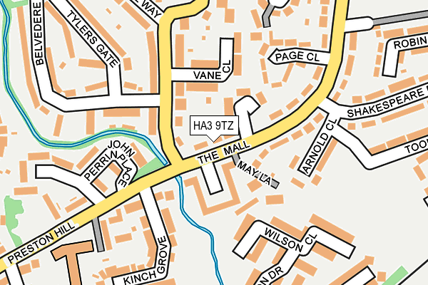 HA3 9TZ map - OS OpenMap – Local (Ordnance Survey)