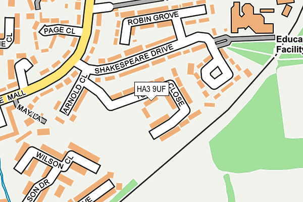 HA3 9UF map - OS OpenMap – Local (Ordnance Survey)