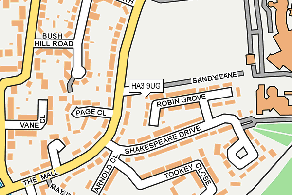 HA3 9UG map - OS OpenMap – Local (Ordnance Survey)