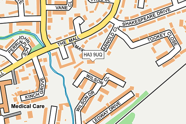 HA3 9UQ map - OS OpenMap – Local (Ordnance Survey)