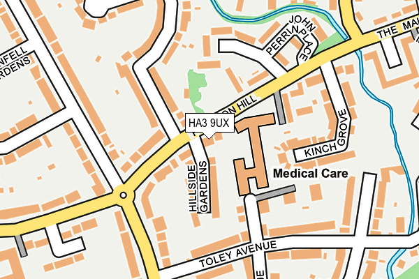 HA3 9UX map - OS OpenMap – Local (Ordnance Survey)
