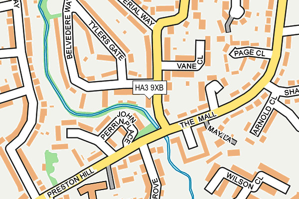 HA3 9XB map - OS OpenMap – Local (Ordnance Survey)