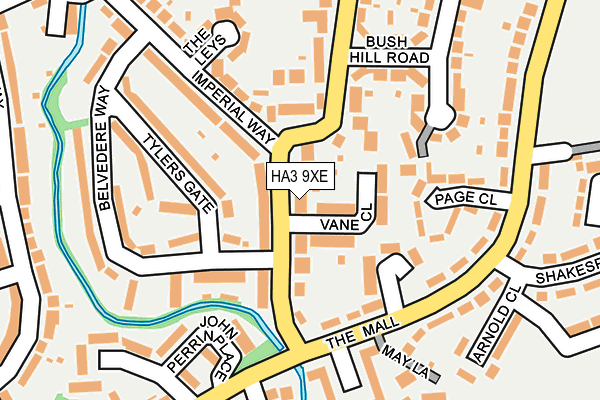 HA3 9XE map - OS OpenMap – Local (Ordnance Survey)