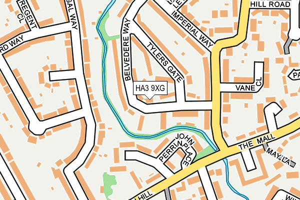 HA3 9XG map - OS OpenMap – Local (Ordnance Survey)