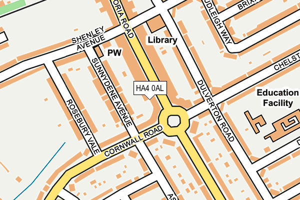 HA4 0AL map - OS OpenMap – Local (Ordnance Survey)