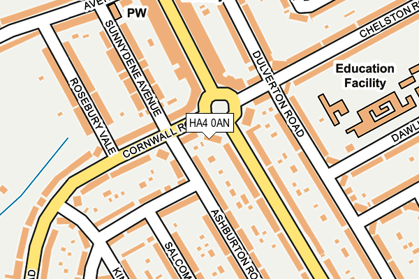 HA4 0AN map - OS OpenMap – Local (Ordnance Survey)