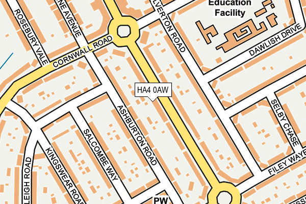 HA4 0AW map - OS OpenMap – Local (Ordnance Survey)