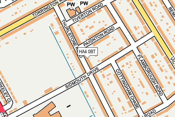HA4 0BT map - OS OpenMap – Local (Ordnance Survey)