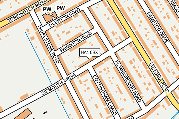HA4 0BX map - OS OpenMap – Local (Ordnance Survey)