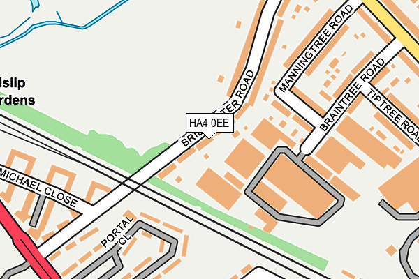 HA4 0EE map - OS OpenMap – Local (Ordnance Survey)