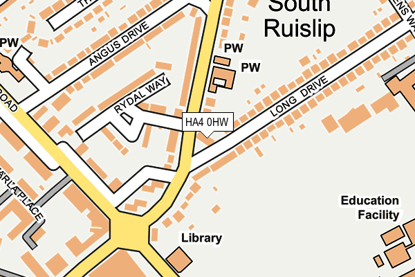 HA4 0HW map - OS OpenMap – Local (Ordnance Survey)