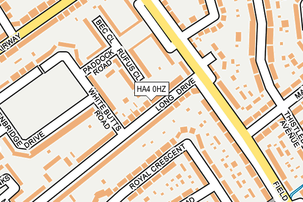 HA4 0HZ map - OS OpenMap – Local (Ordnance Survey)