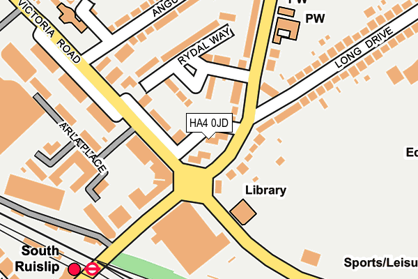 HA4 0JD map - OS OpenMap – Local (Ordnance Survey)