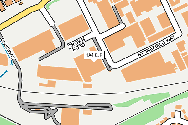 HA4 0JP map - OS OpenMap – Local (Ordnance Survey)