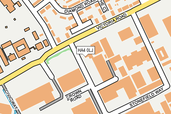 HA4 0LJ map - OS OpenMap – Local (Ordnance Survey)
