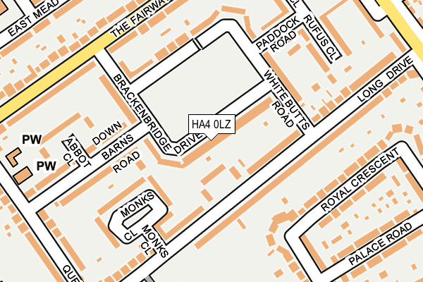 HA4 0LZ map - OS OpenMap – Local (Ordnance Survey)