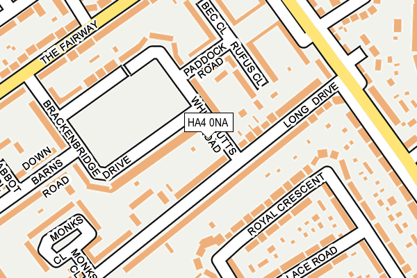 HA4 0NA map - OS OpenMap – Local (Ordnance Survey)