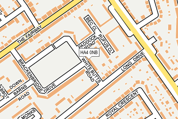 HA4 0NB map - OS OpenMap – Local (Ordnance Survey)