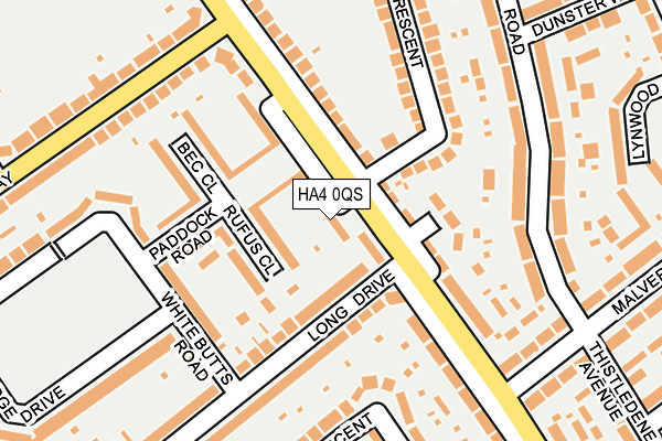 HA4 0QS map - OS OpenMap – Local (Ordnance Survey)