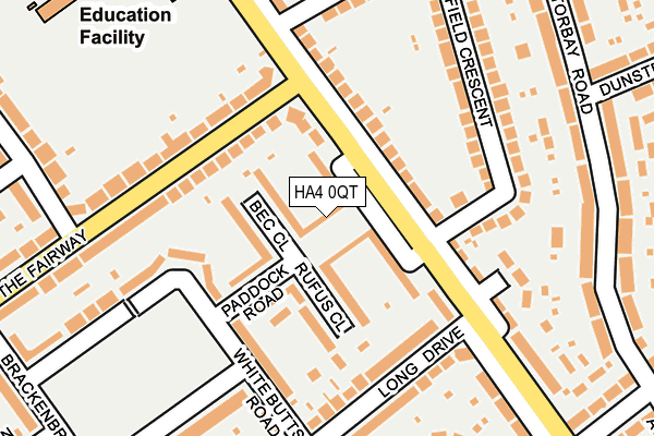 HA4 0QT map - OS OpenMap – Local (Ordnance Survey)