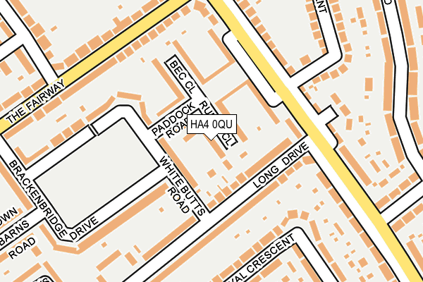 HA4 0QU map - OS OpenMap – Local (Ordnance Survey)