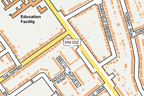 HA4 0QZ map - OS OpenMap – Local (Ordnance Survey)