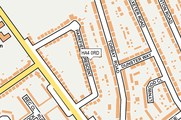 HA4 0RD map - OS OpenMap – Local (Ordnance Survey)